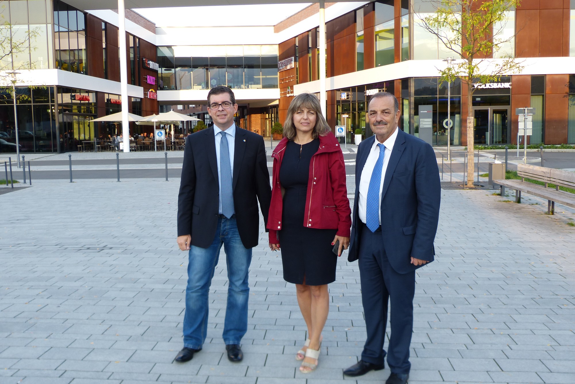 Besuch aus Afandou Frank Helmenstein, Marziza L. Chatzilazarou, Fotis Chatzidiakos. (Foto: Stadt Gummersbach)